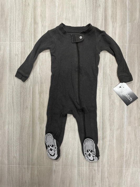 3-6m Burts Bees Charcoal Grey Waffle Knit Pajama