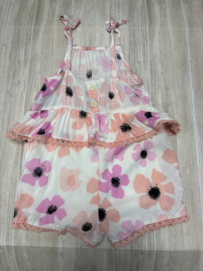 NWT 3T Cream/Pinks Floral Romper
