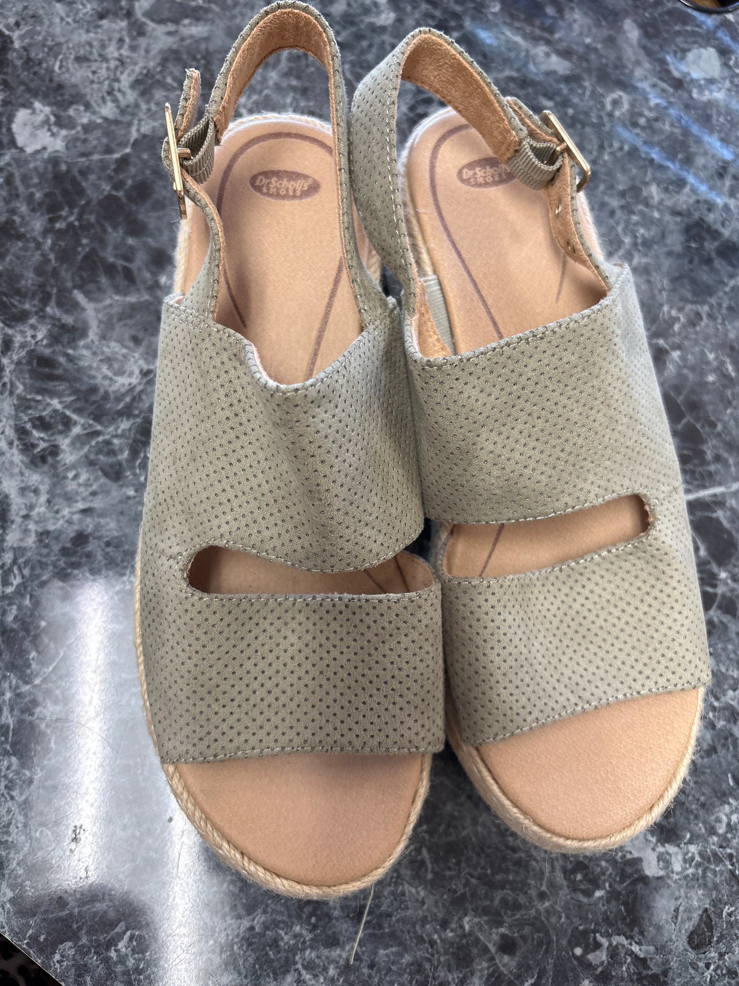 8.5W Dr Scholls Olive Wedges