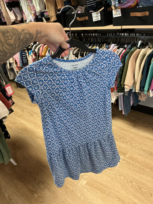 5T Blue Star Pattern Dress