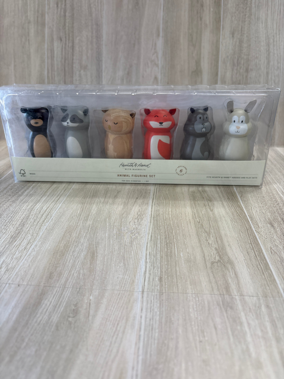 NWT Toy - Hearth & Hand Wooden Animal Figurine Set