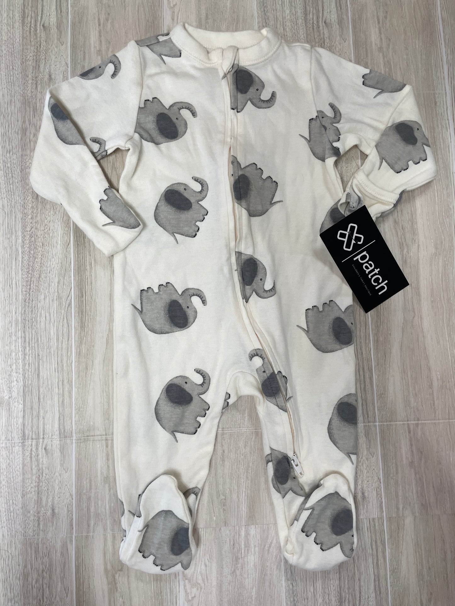 3-6m Elephant Cream Pajama
