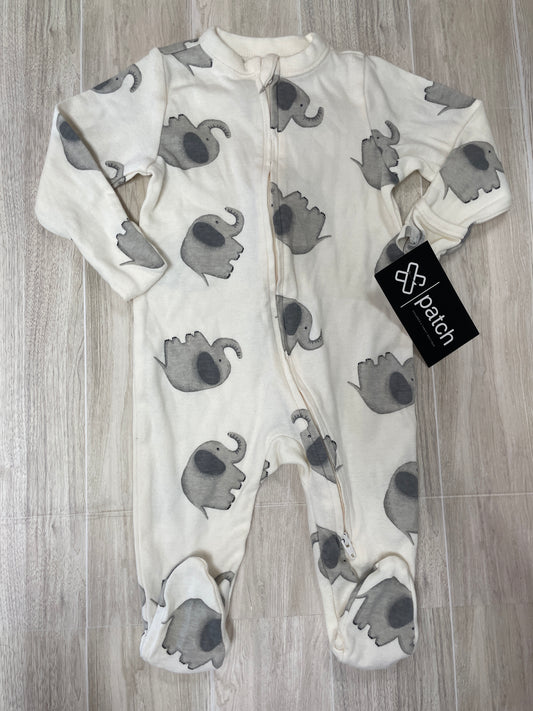 3-6m Elephant Cream Pajama