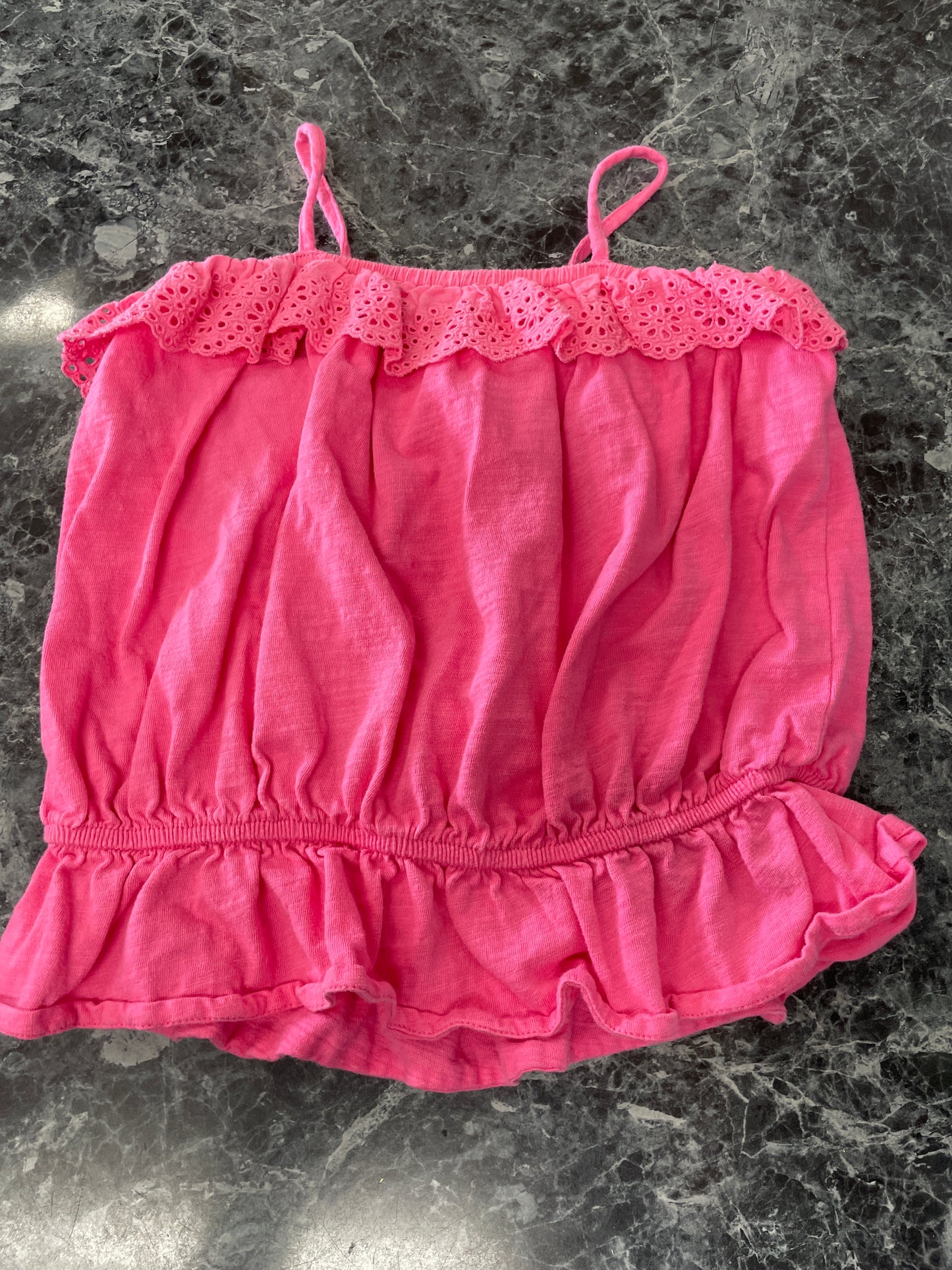 3T GAP Eyelet Ruffle Pink Tank