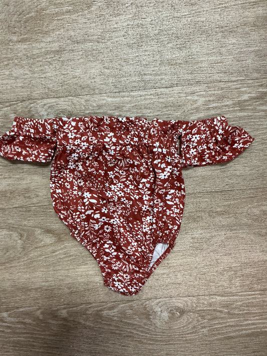 6-9m Bailey's Blossoms Terracotta Floral Off Shoulder Onesie