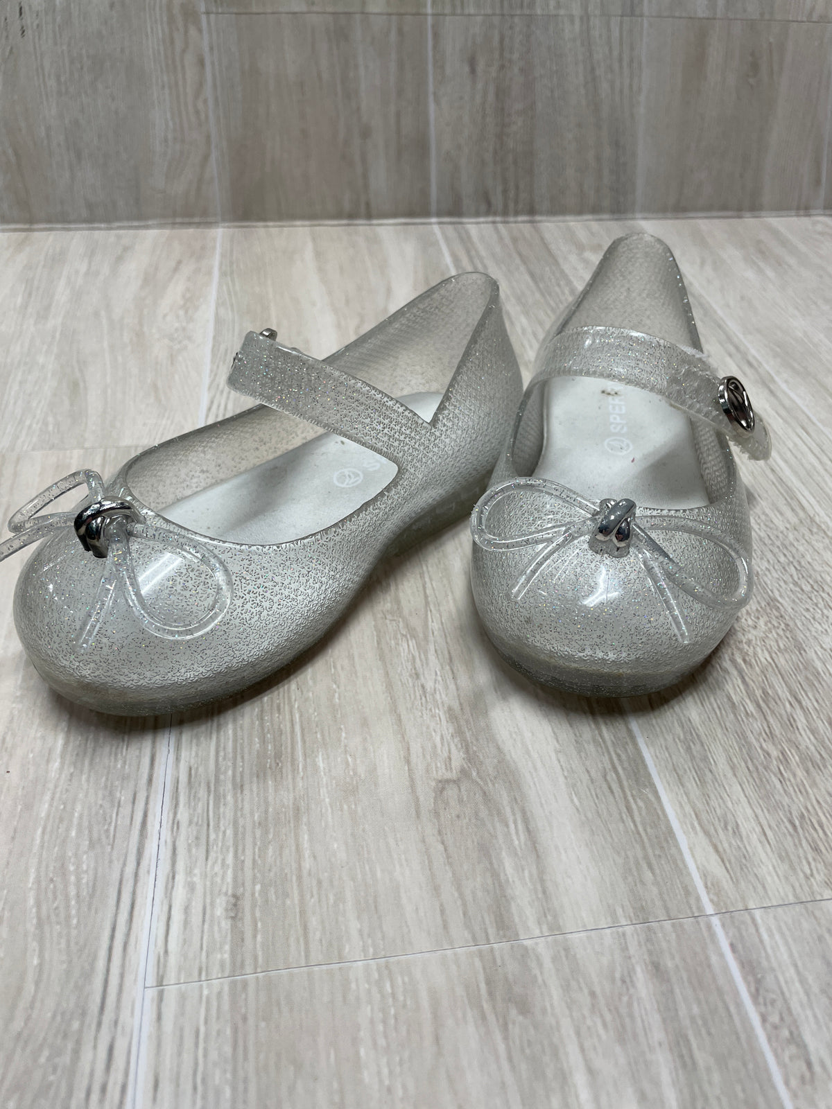 5c Sperry Clear Glitter Bow Flats