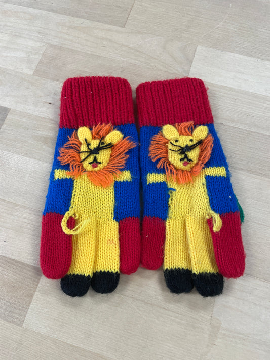 Vintage Lion Knit Gloves