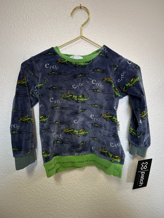 2/3T Velvet Croc Crewneck