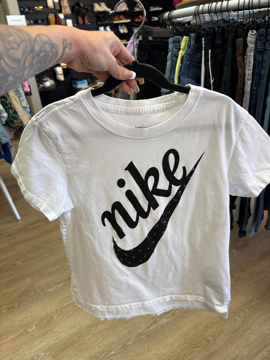 10/12 White Nike Logo Tee