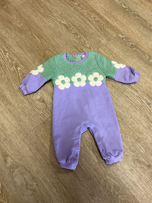6-12m Lavendar/Mint Flower Romper