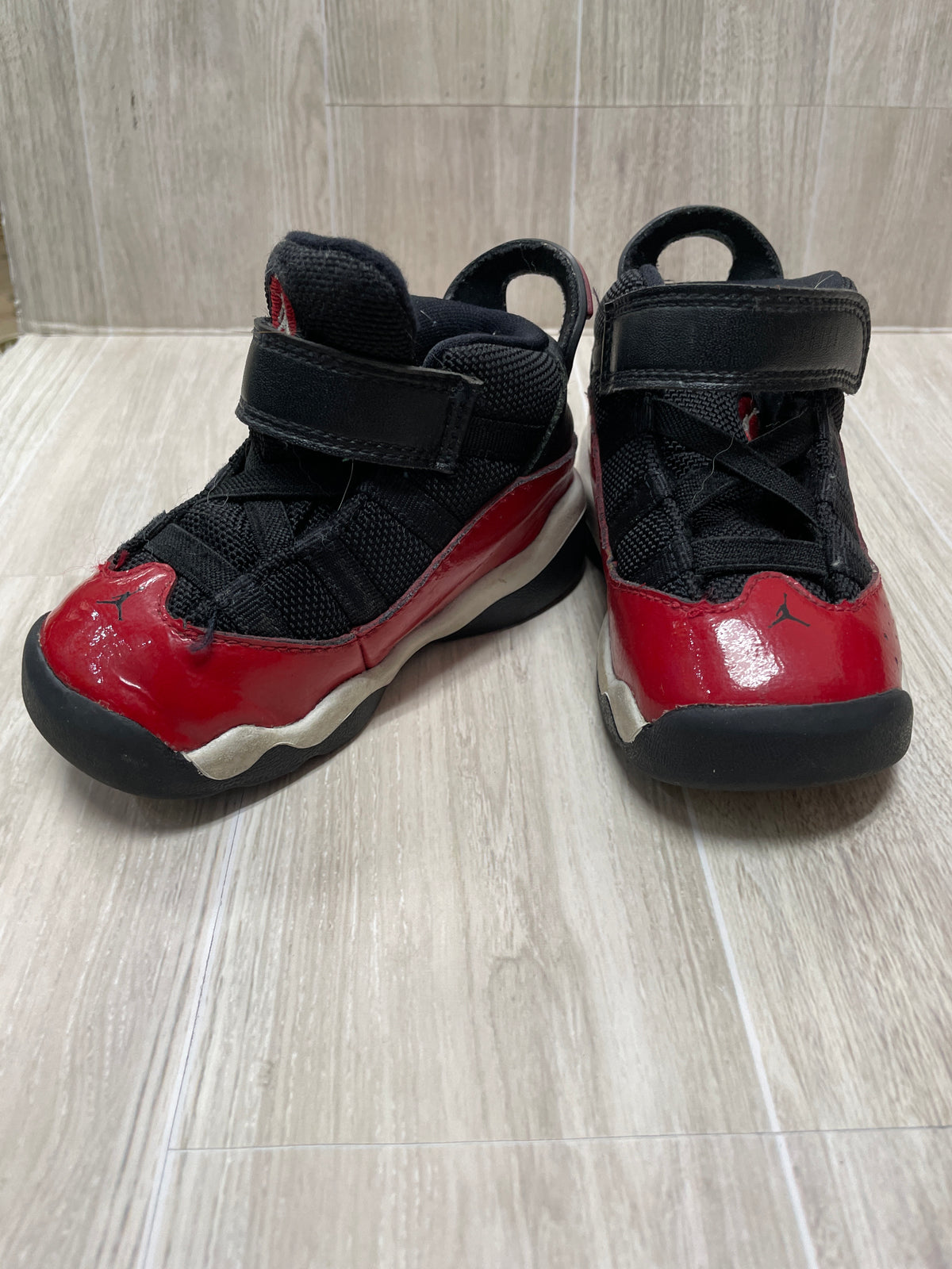 6c Black/Red Air Jordan Velcro Sneakers