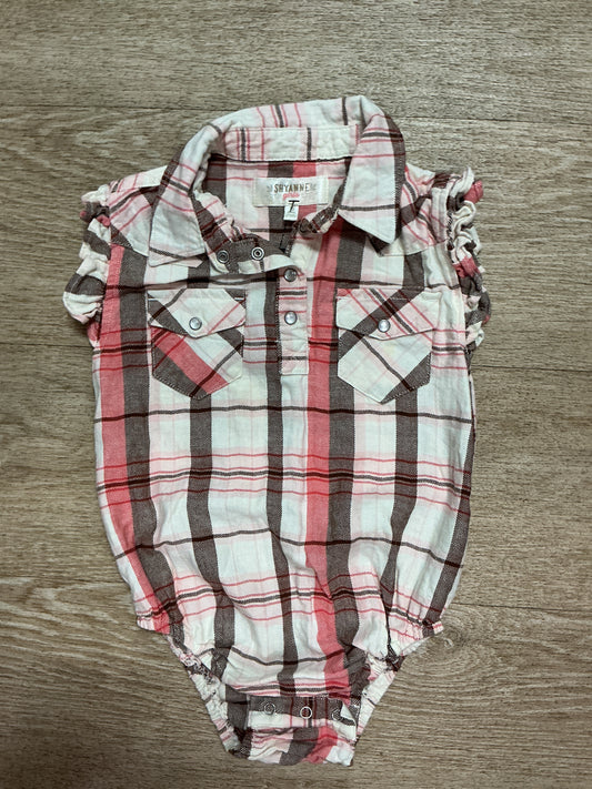 18m Shyanne Pearl Snap Flannel Onesie