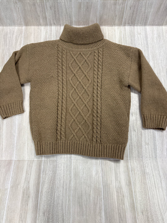 5T Tan Knit Lined Turtleneck Sweater