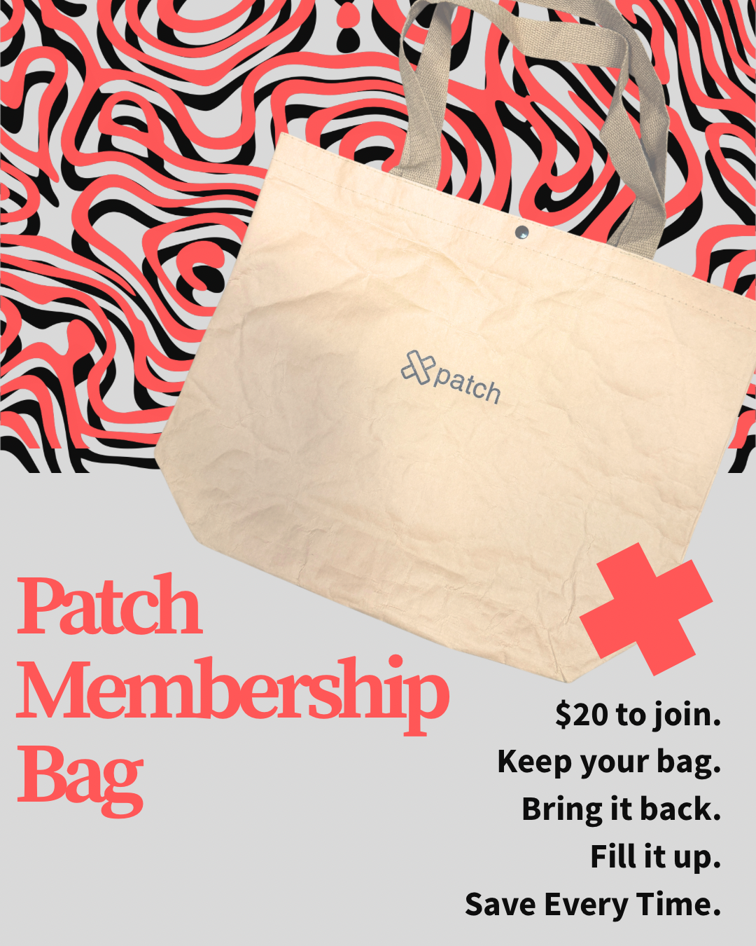 Patch Branded Membership Tote Bag