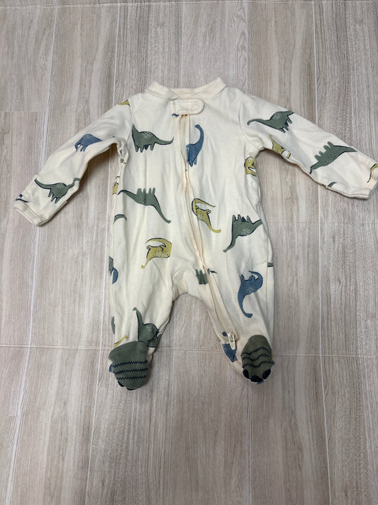 Newborn Cream Dino Pajama