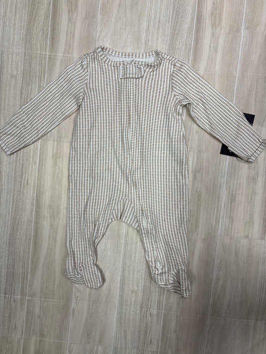 0-3m White/Beige Printed Pajama
