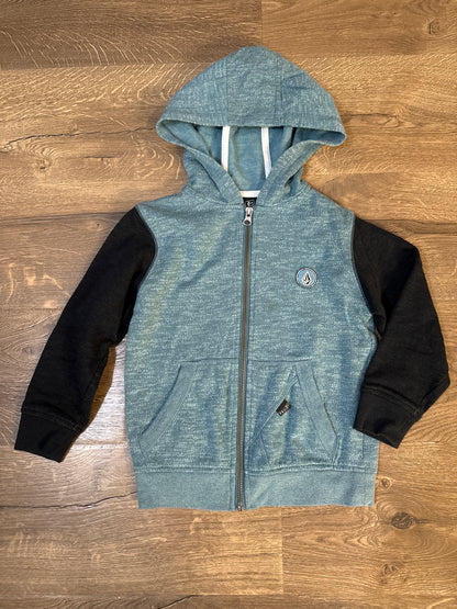 5 Volcom Blue/Black Zip Up With Hood - Blemish
