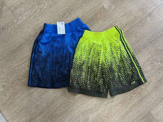 8/10 Champion Basketball shorts 2 Pack Blue/Green