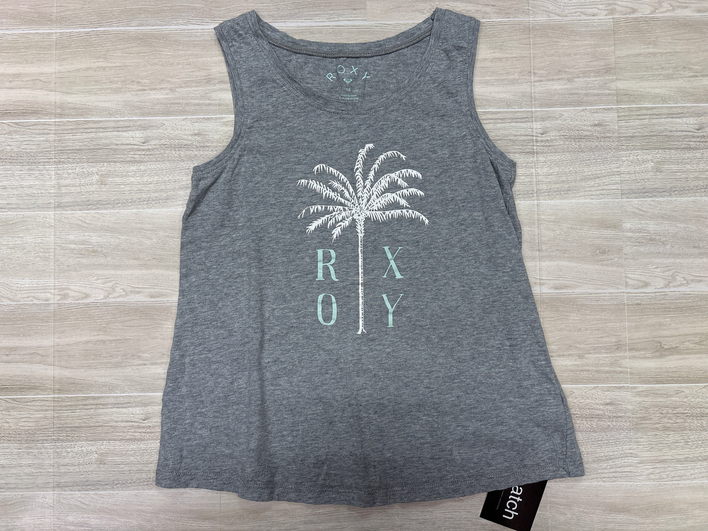 10Y Grey Palm Tree Roxy Tank