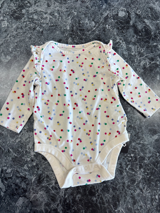 3-6m Gap Polka Dot Long Sleeve Onesie