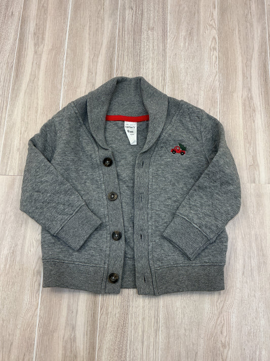 9m Gray Knit Button Up Coat