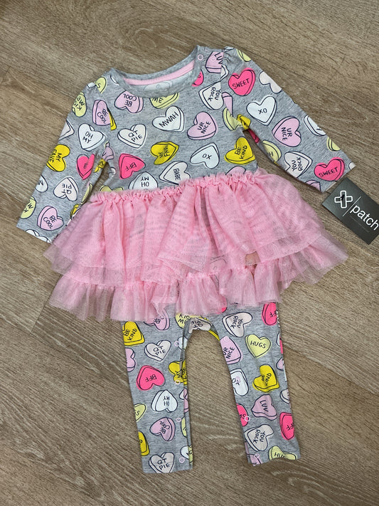 12m Convo Heart Skirted Romper