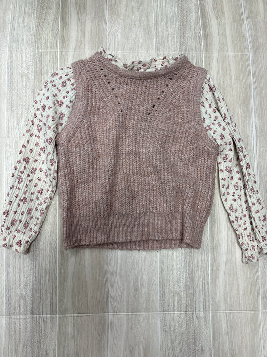 18-24m Zara Floral Sleeve Vested Sweater Shirt
