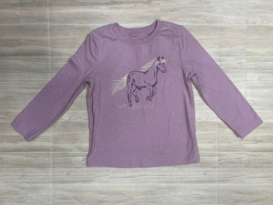 5T Lavender Horse Graphic Long Sleeve