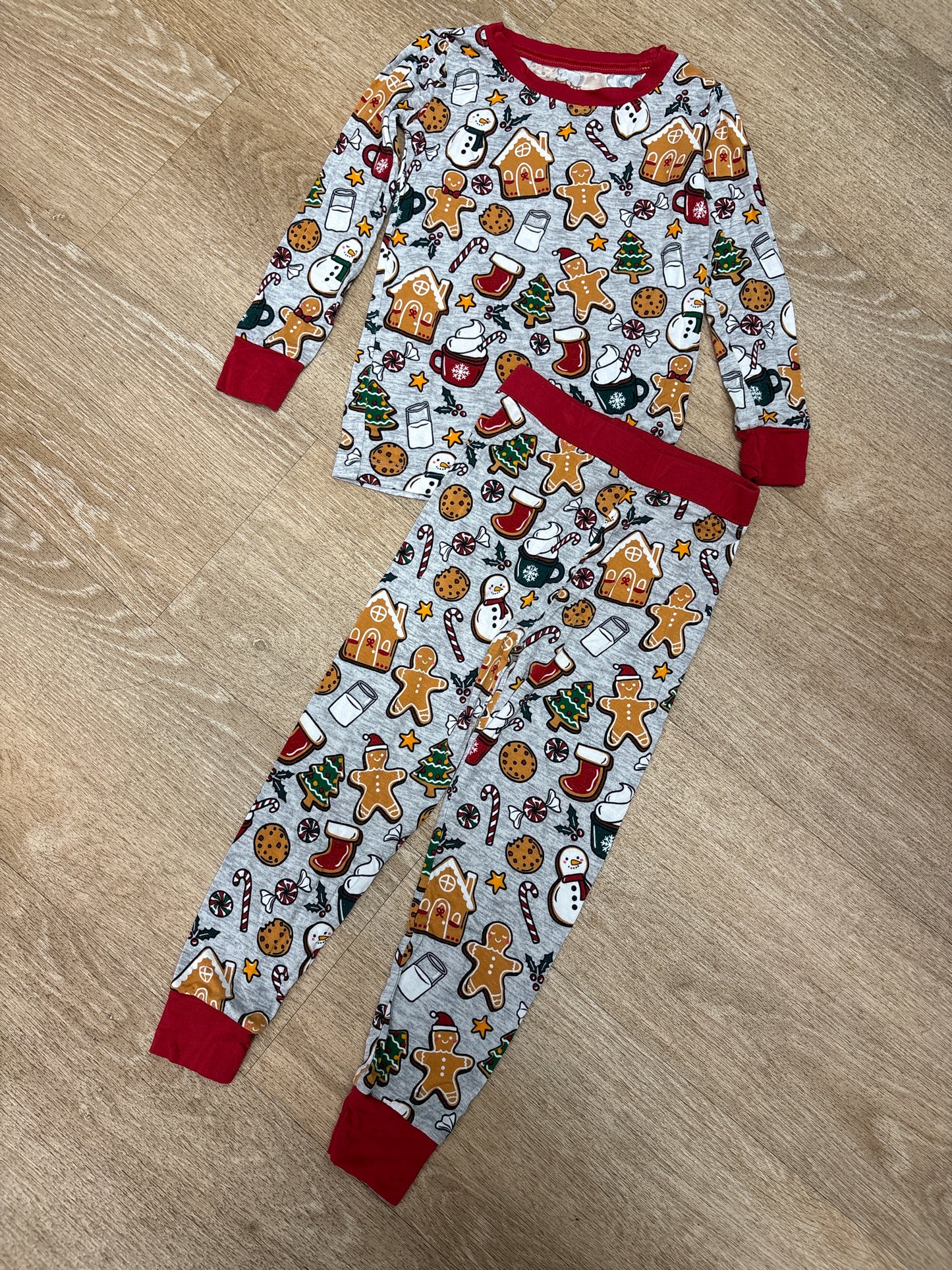 2T Little Sleepies Grey/Red Holiday Longsleeve Pajama Set