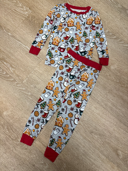 2T Little Sleepies Grey/Red Holiday Longsleeve Pajama Set