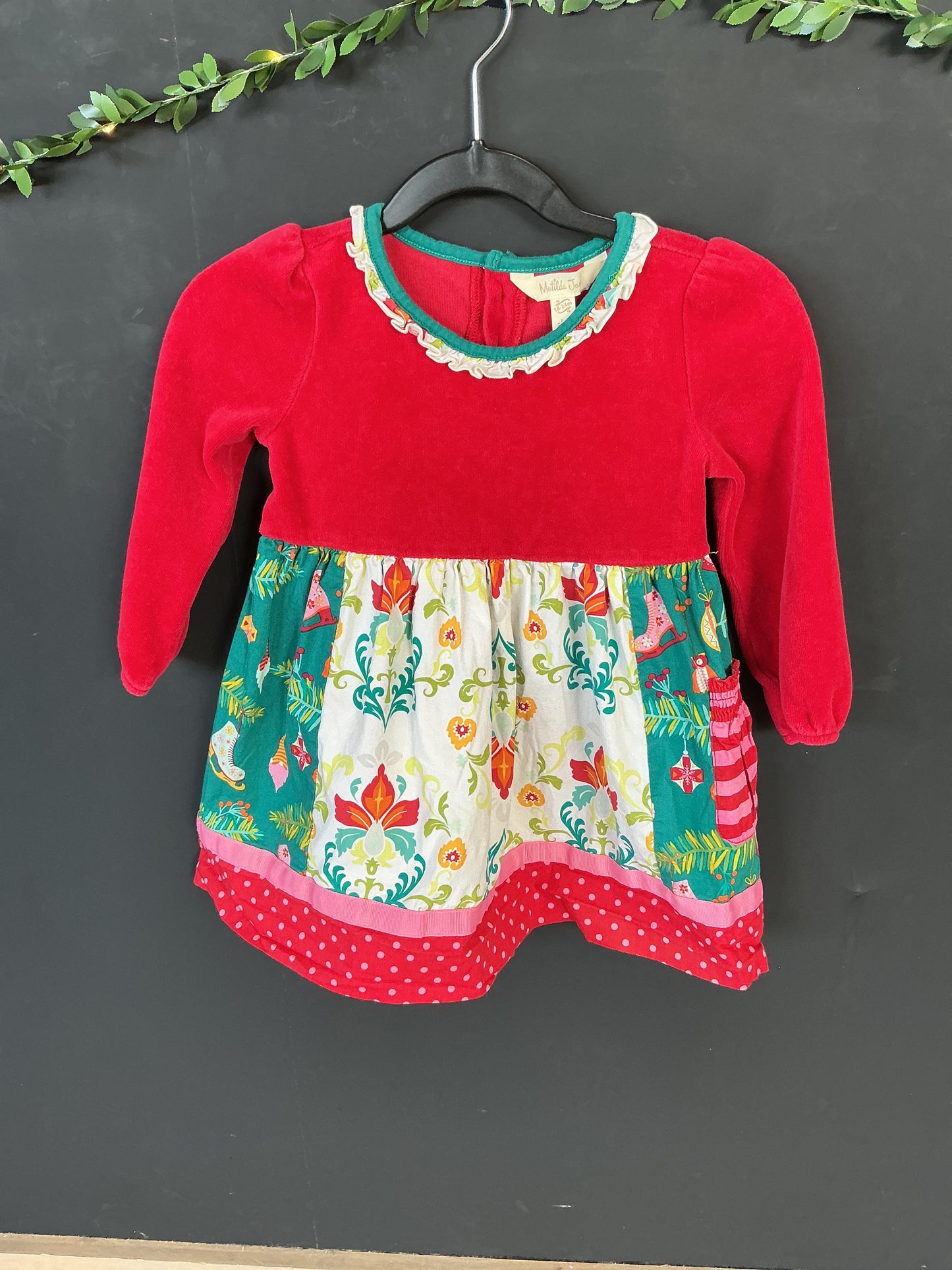 18-24m Matilda Jane Velour/Print Dress