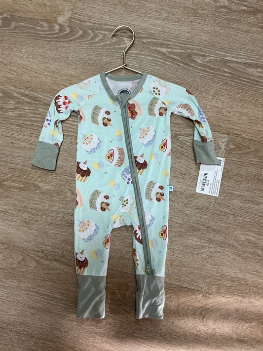 0-3m Birthday Cake Pajama Romper