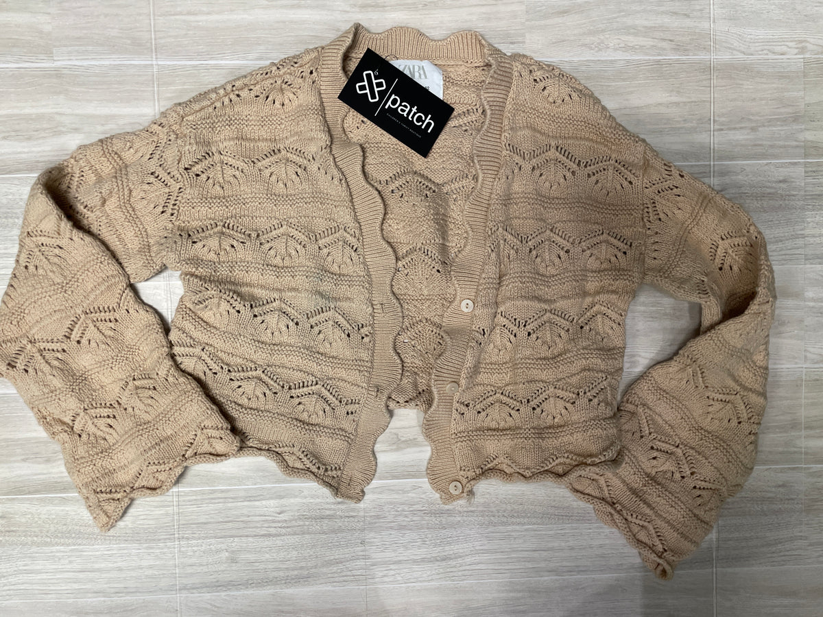 11/12 Zara Beige Knit Button Cardigan