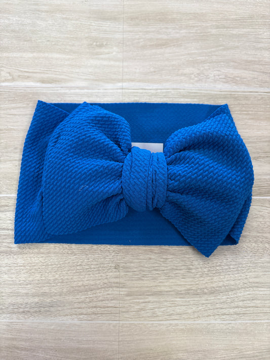 Stretchy Royal Blue Bow Headwrap