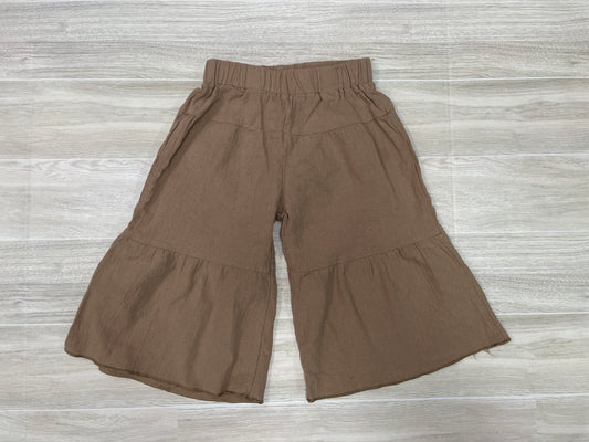 6m Brown Linen Wide Leg Pants
