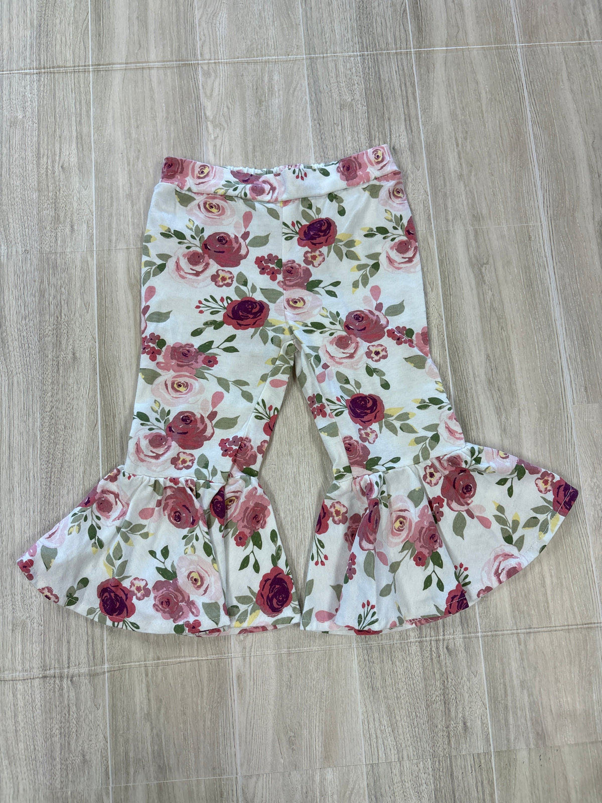 12m White Floral Flare Legging