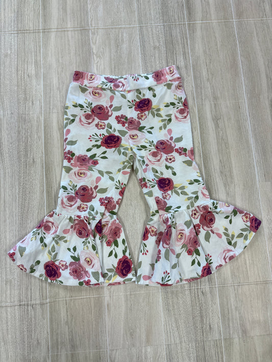 12m White Floral Flare Legging