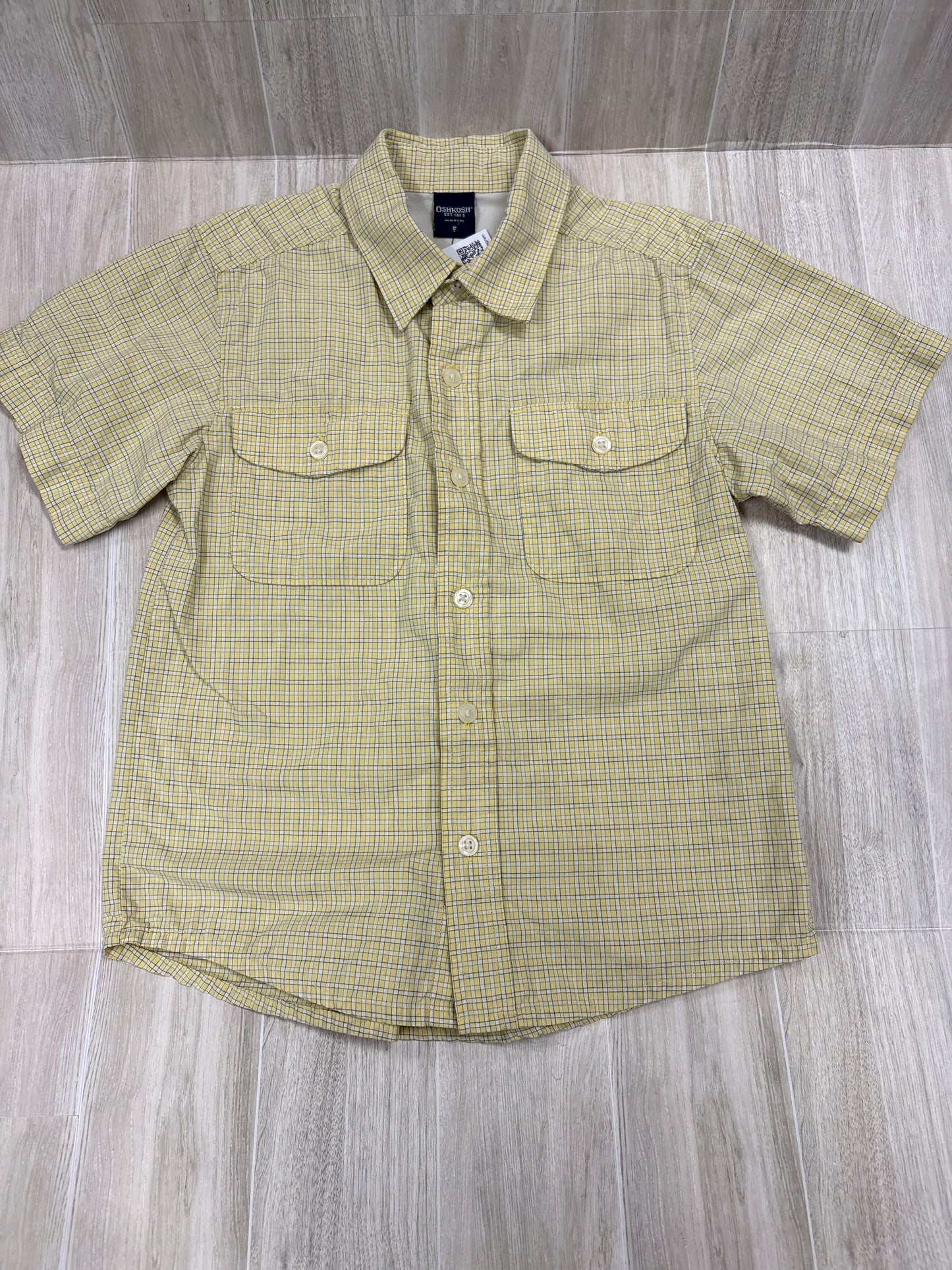 5T OshKosh Yellow Plaid Button Up Shirt