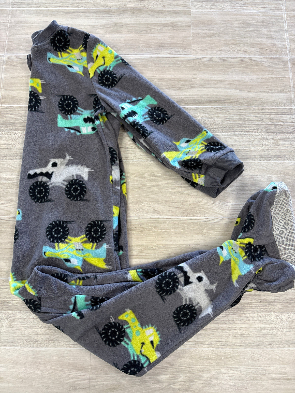 3T Grey Fleece Monster Truck Pajama - Blemish