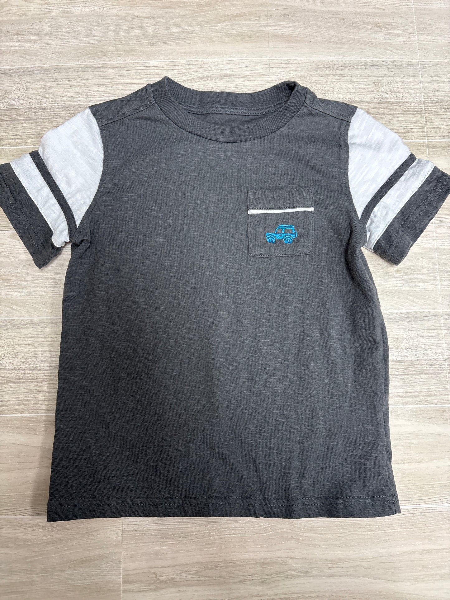 4T Grey Car Pocket Tee