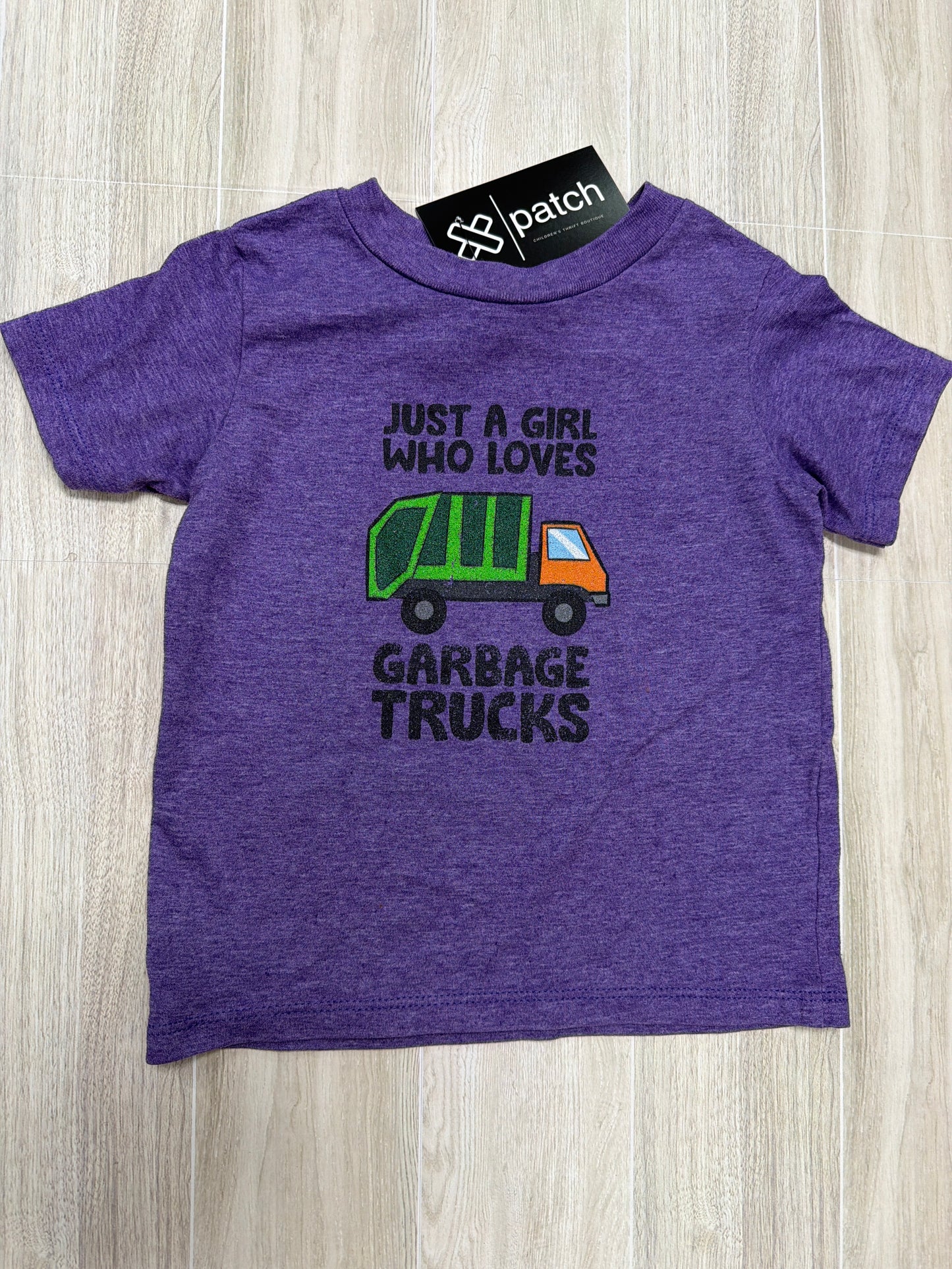 2T Purple Loves Garbage Truck Tee