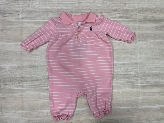 3m Ralph Lauren Pink Striped Jumpsuit