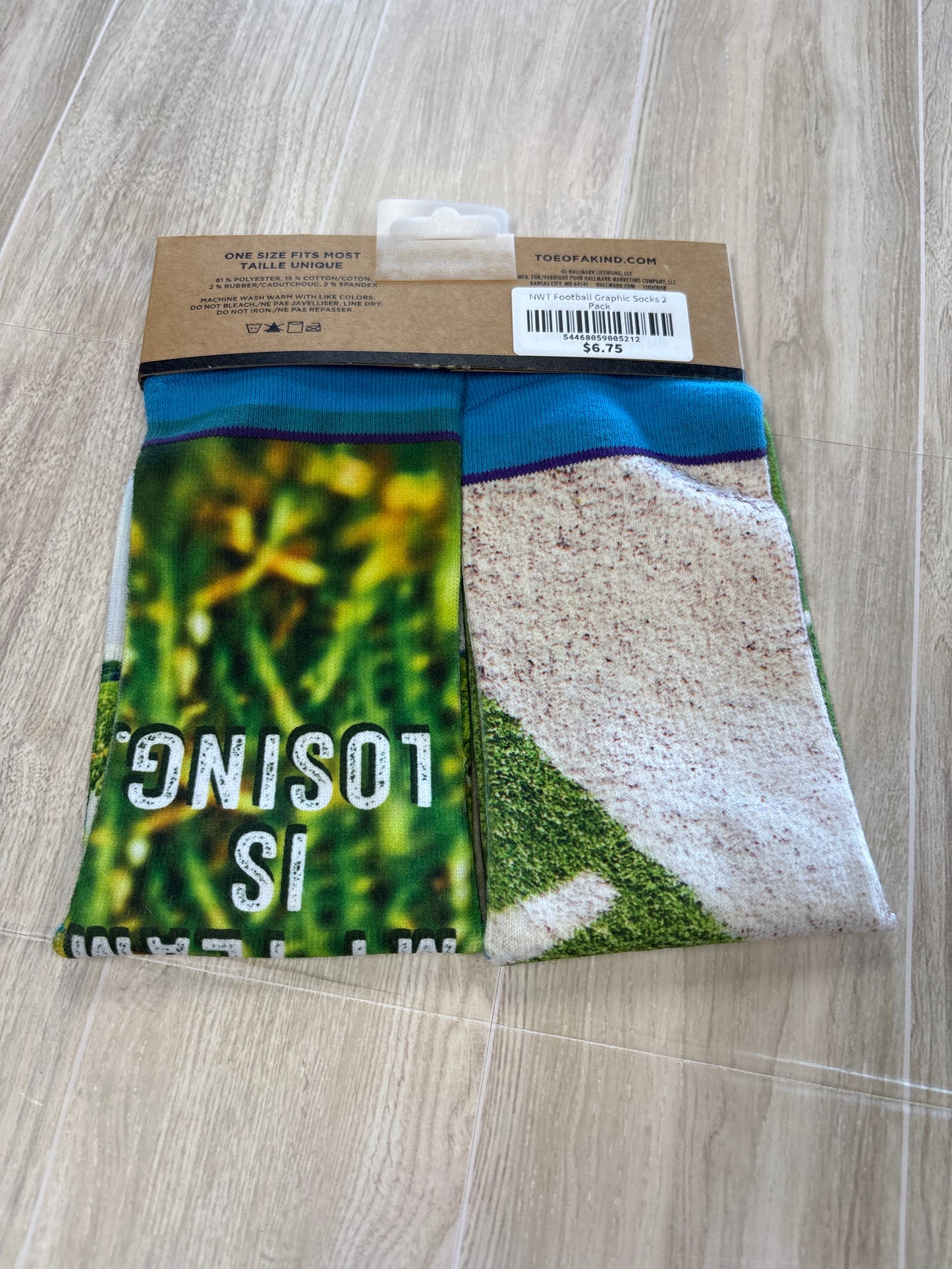 NWT Football Graphic Socks 2 Pack