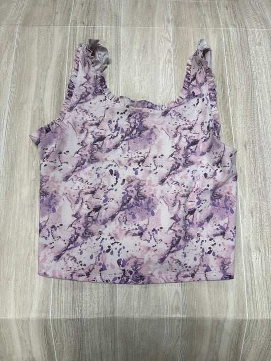 12 Ruffle Sleeve Splatter Tank