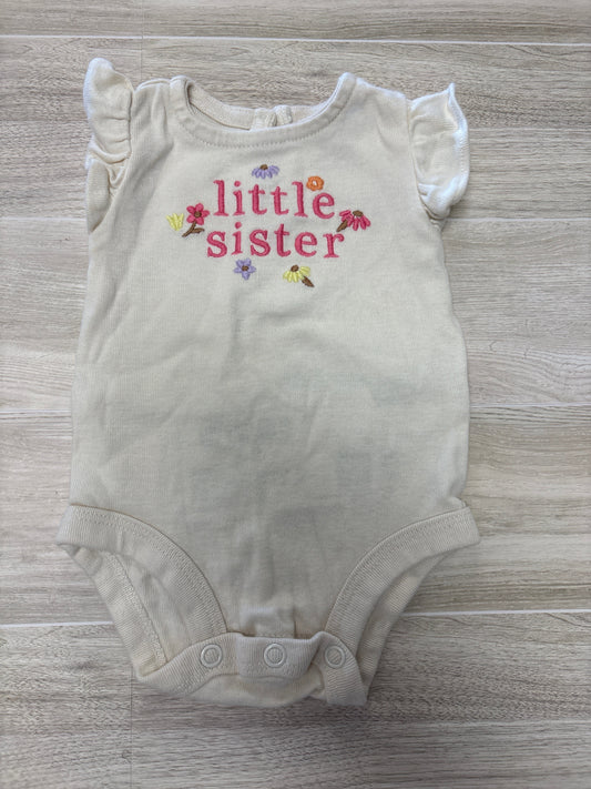 Newborn Onesie 2 Pack - Cream Little Sister/Cream Floral