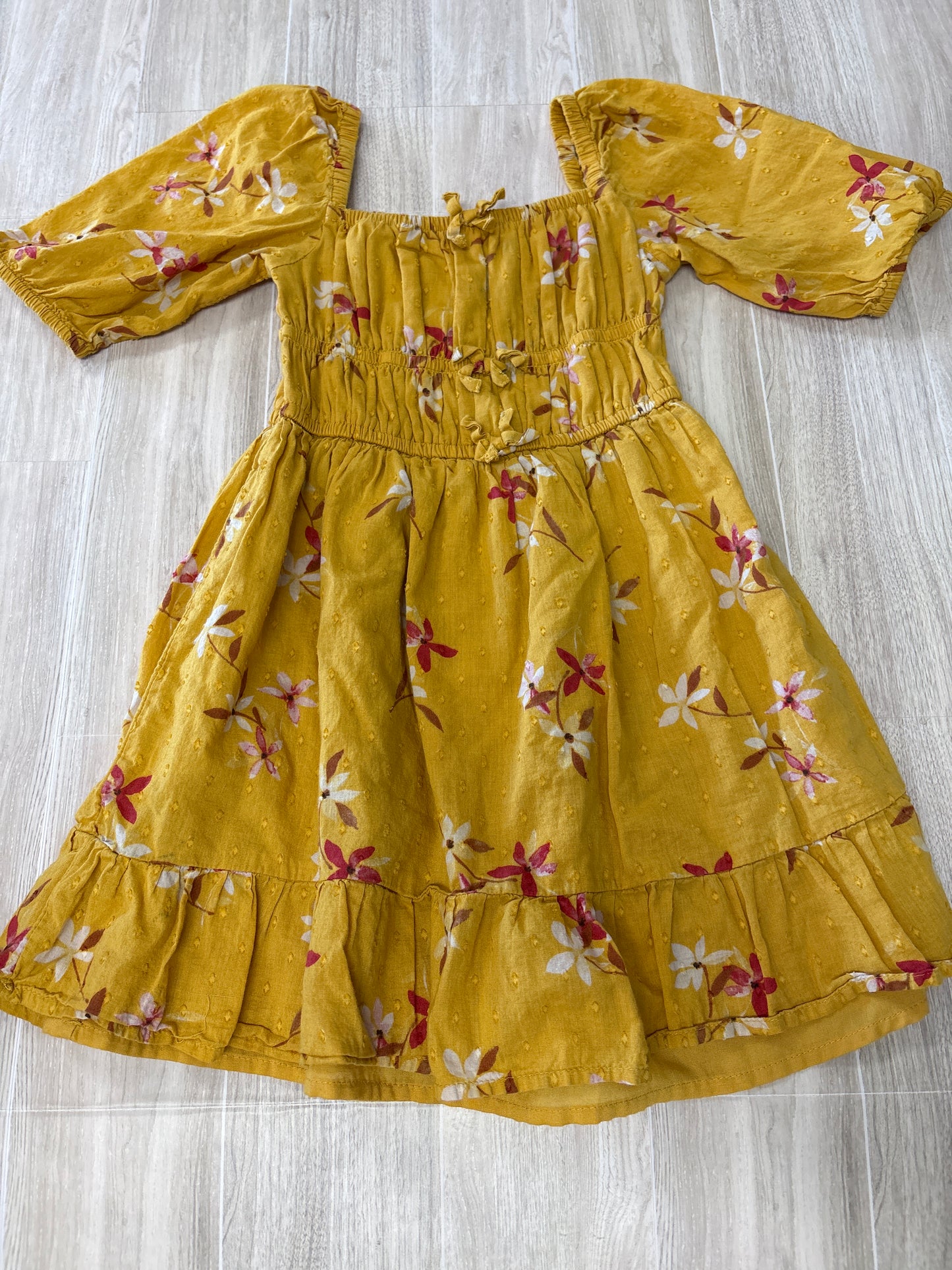 5T Mustard Floral Dress