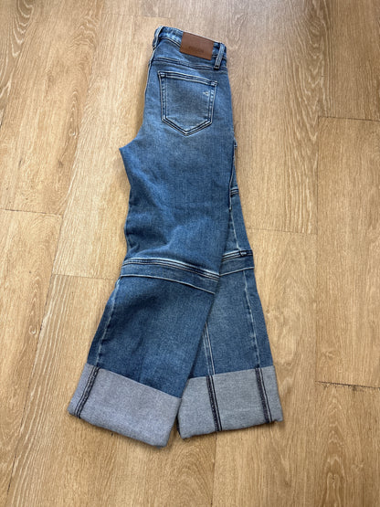 Womens 25 Hidden Medium Wash Cargo Denim