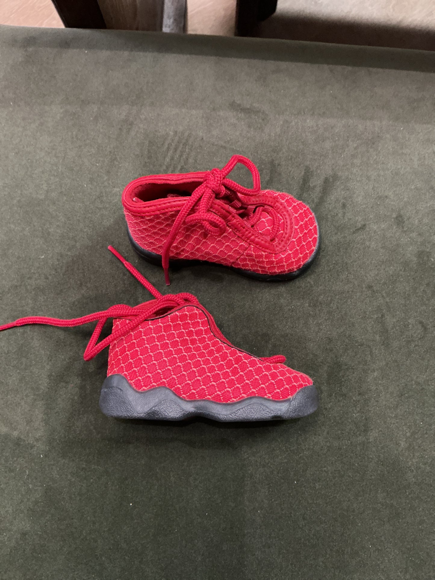 4c Jordan Red Cotton Blend Uppers