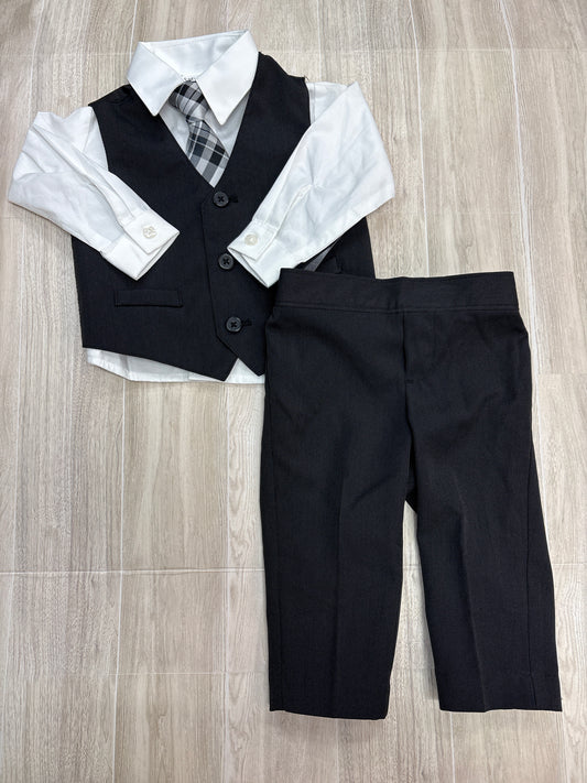 NWT 6/9m Black Tux 4 Piece Set