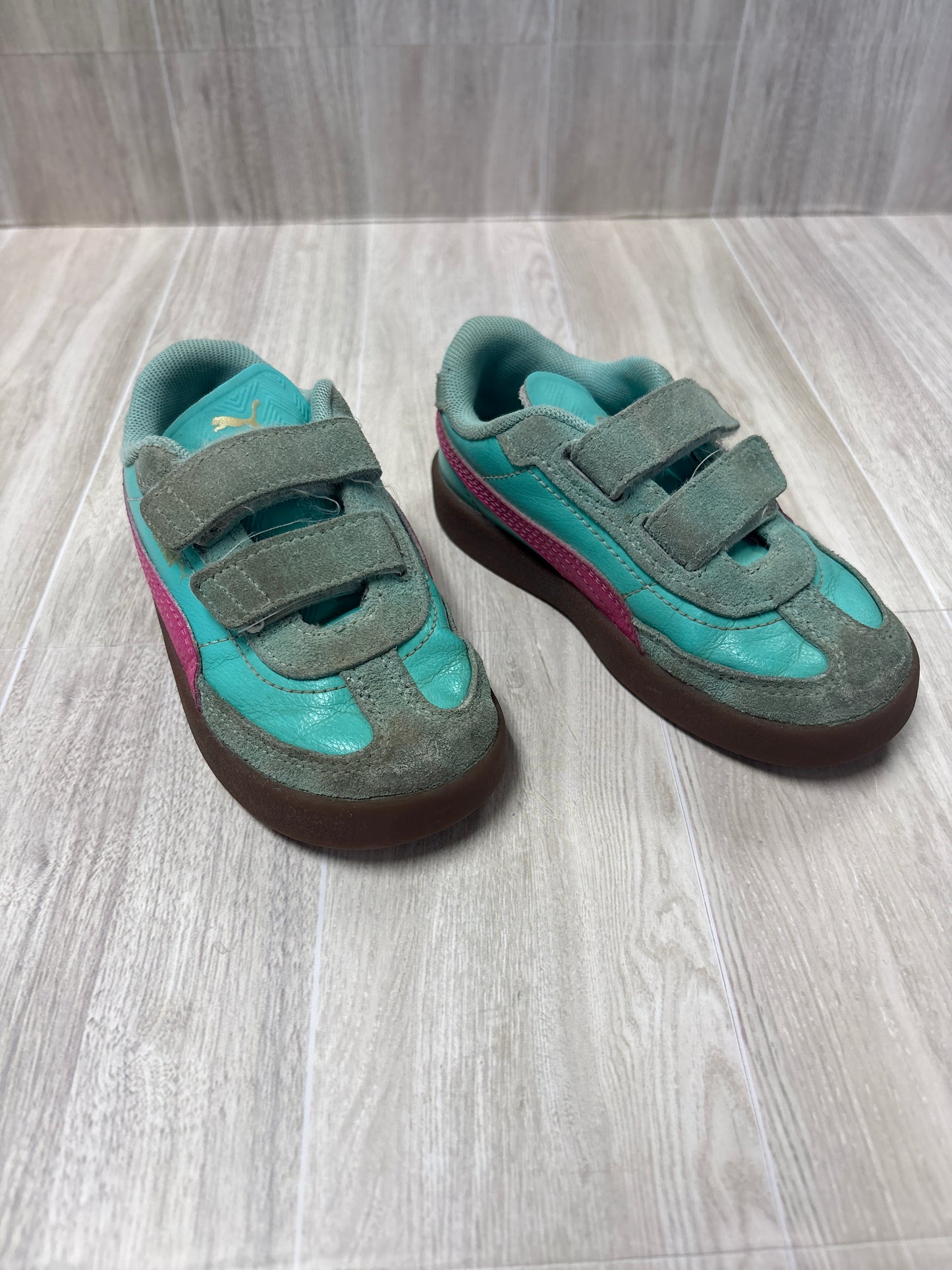 8c Puma Velcro Teal/Pink Shoes